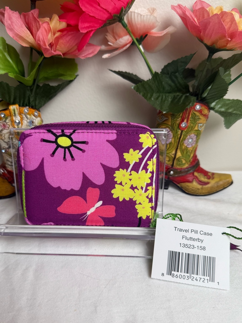 NWT Vera Bradley Flutterby Travel Pill Case Retired pattern
